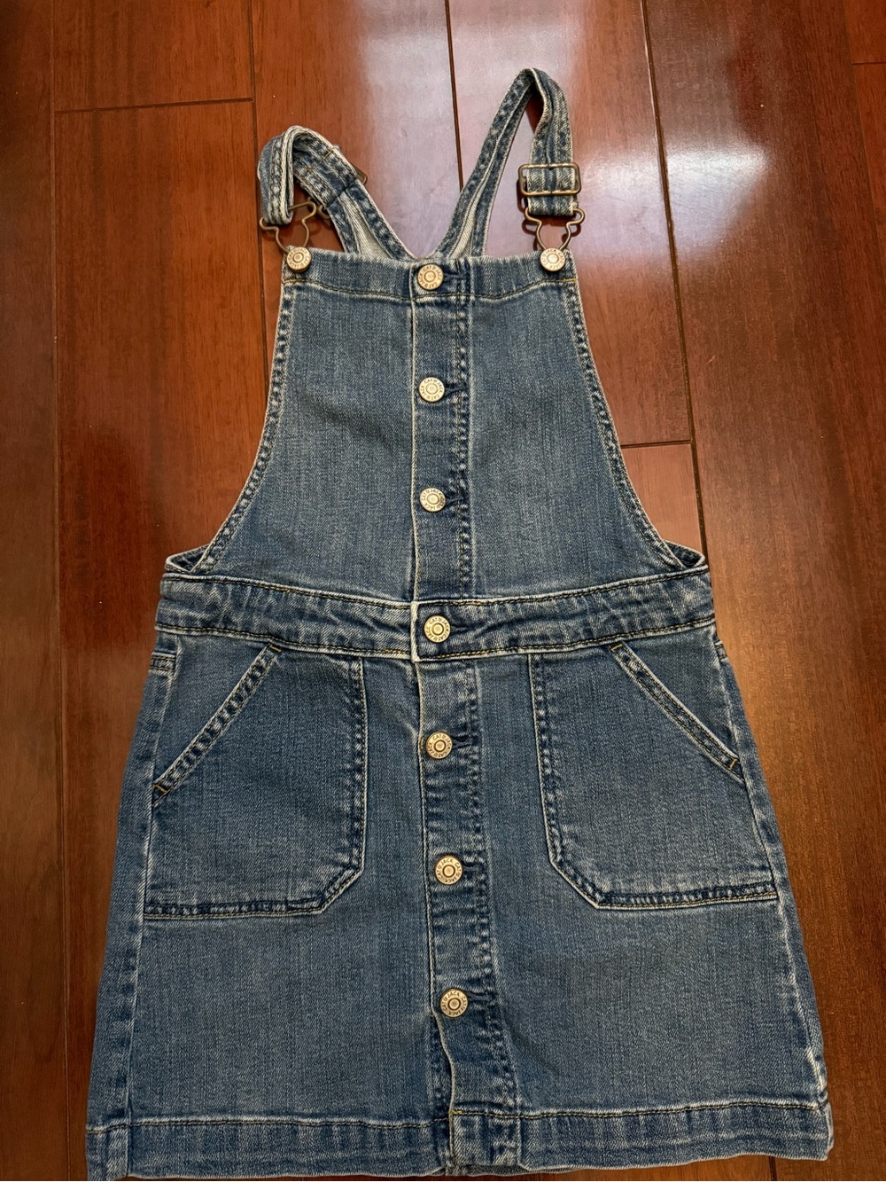Cat & Jack Denim Button-Front Overall Dress - Blue